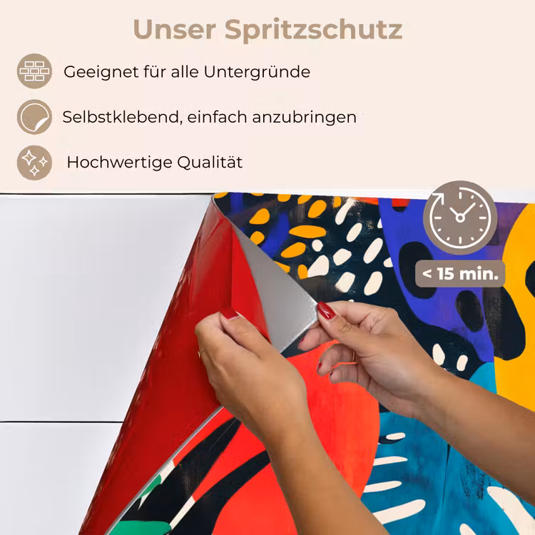 Bladeren - Vormen - Abstract - Kleurrijk keuken achterwand spatscherm klein -spatscherm_DE