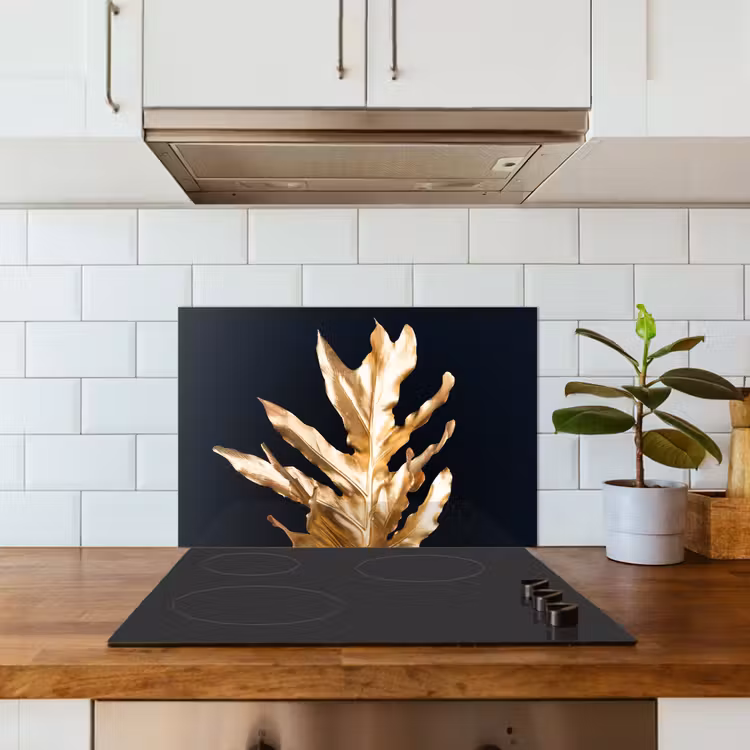 Bladeren - Goud - Herfst - Natuur - Luxe keuken achterwand spatscherm klein -sfeer2