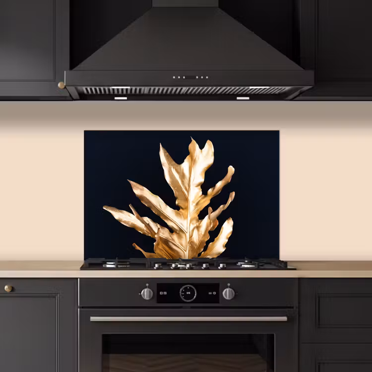 Bladeren - Goud - Herfst - Natuur - Luxe keuken achterwand spatscherm klein -sfeer1