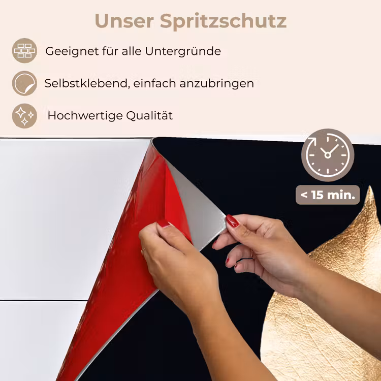 Bladeren - Goud - Zwart - Planten - Luxe keuken achterwand spatscherm klein -spatscherm_DE