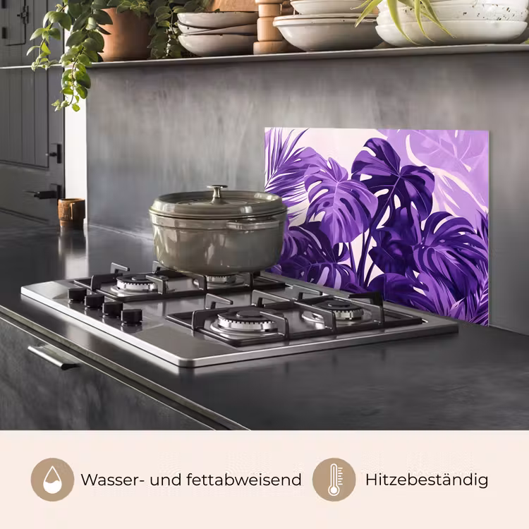 Bladeren - Paars - Tropisch - Abstract keuken achterwand spatscherm klein -usp_DE