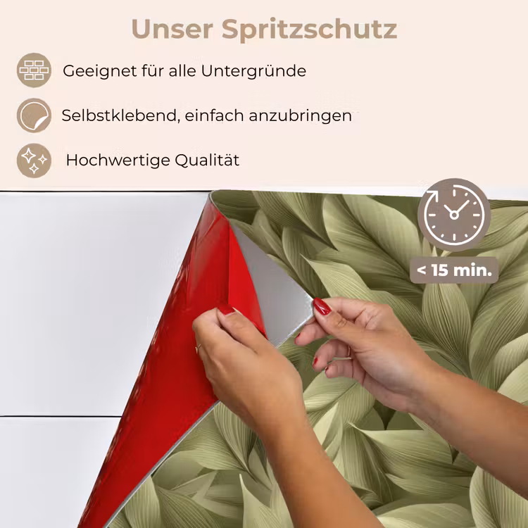 Bladeren - Modern - Groen keuken achterwand spatscherm klein 900 -spatscherm_DE