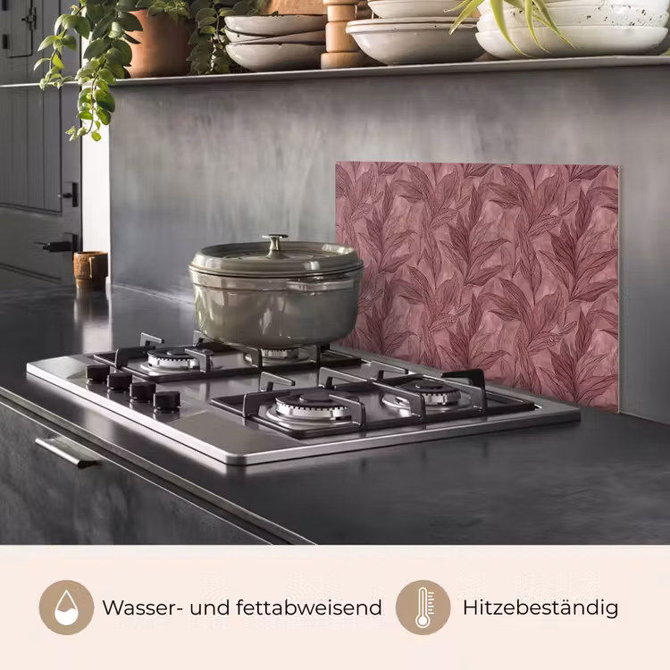 Bladeren - Patroon - Paars keuken achterwand spatscherm klein 900 -usp_DE