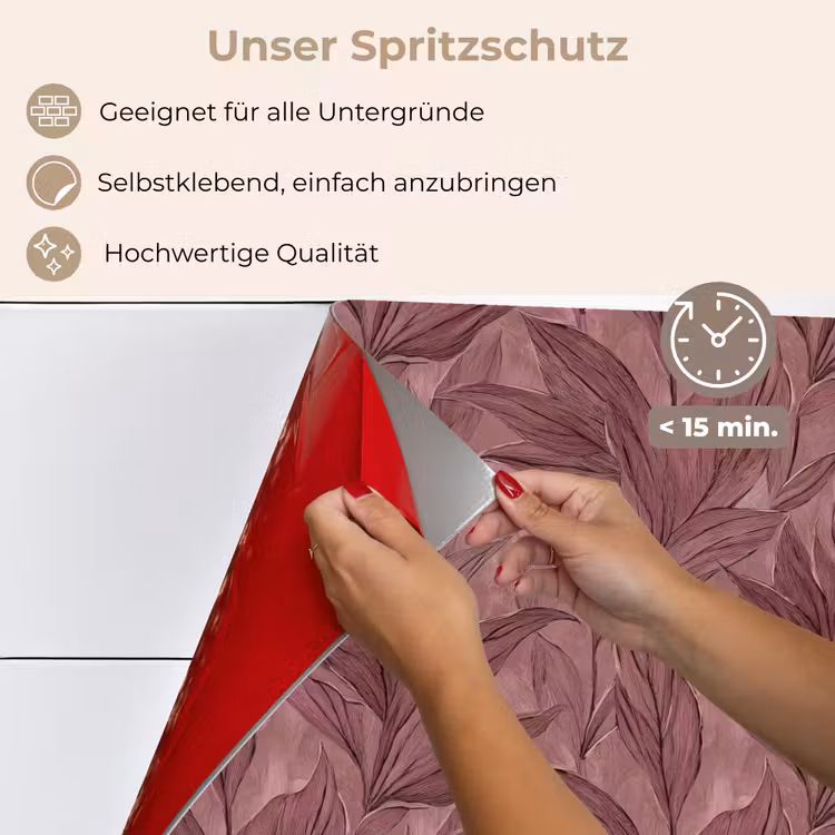 Bladeren - Patroon - Paars keuken achterwand spatscherm klein 900 -spatscherm_DE