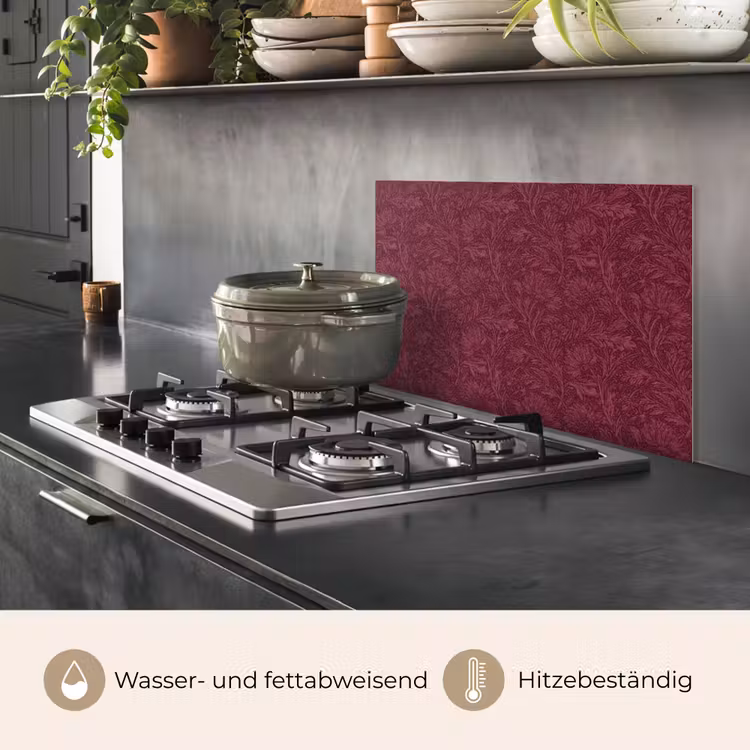 Bladeren - Patroon - Paars keuken achterwand spatscherm klein 900 -usp_DE