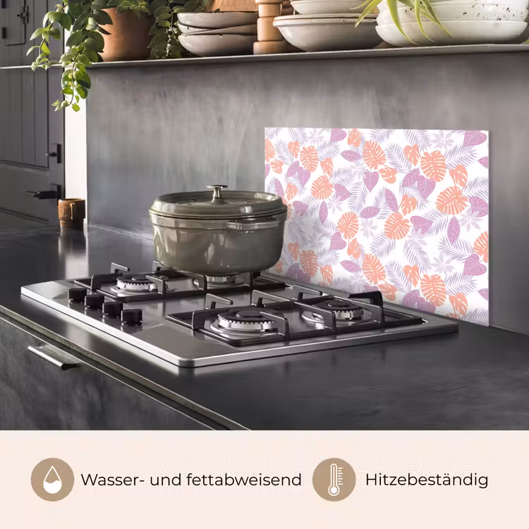 Bladeren - Pastelkleuren - Tropisch keuken achterwand spatscherm klein 900 -usp_DE