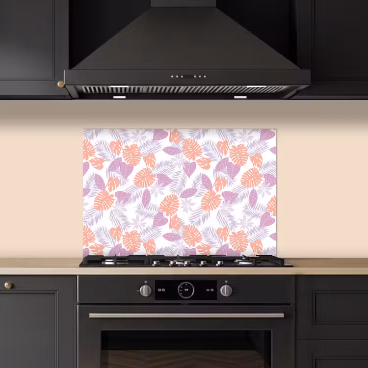 Bladeren - Pastelkleuren - Tropisch keuken achterwand spatscherm klein 900 -sfeer1