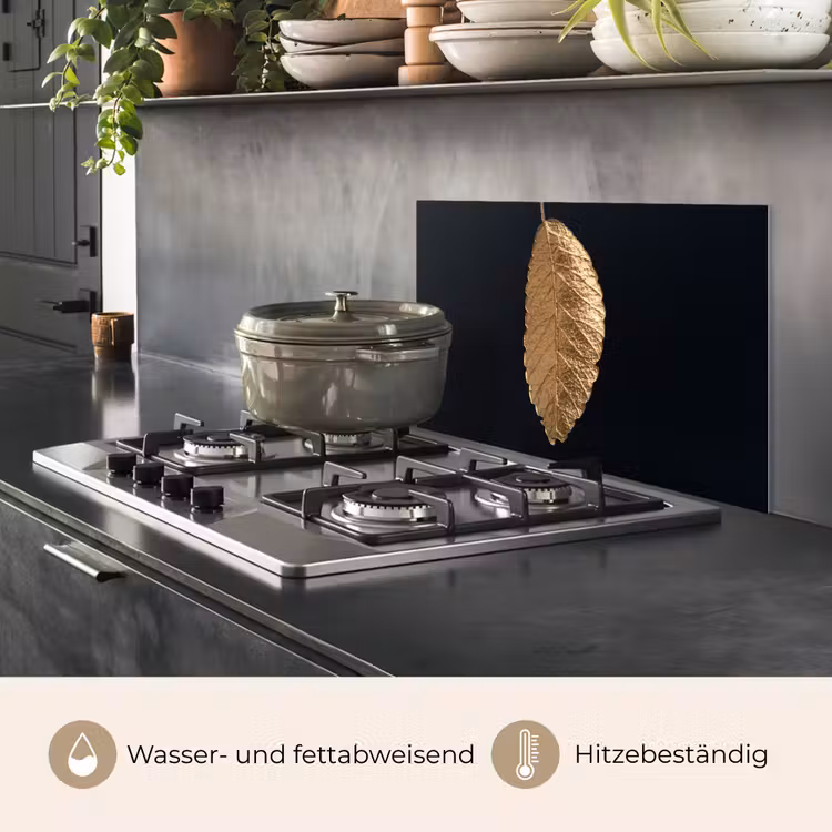 Bladeren - Zwart - Goud - Luxe - Natuur keuken achterwand spatscherm klein -usp_DE