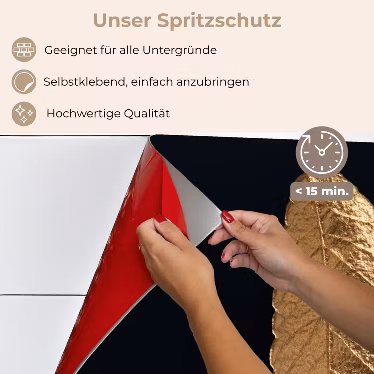 Bladeren - Zwart - Goud - Luxe - Natuur keuken achterwand spatscherm klein -spatscherm_DE