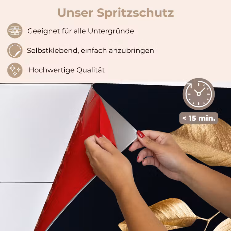 Bladeren - Tak - Goud - Luxe keuken achterwand spatscherm klein -spatscherm_DE