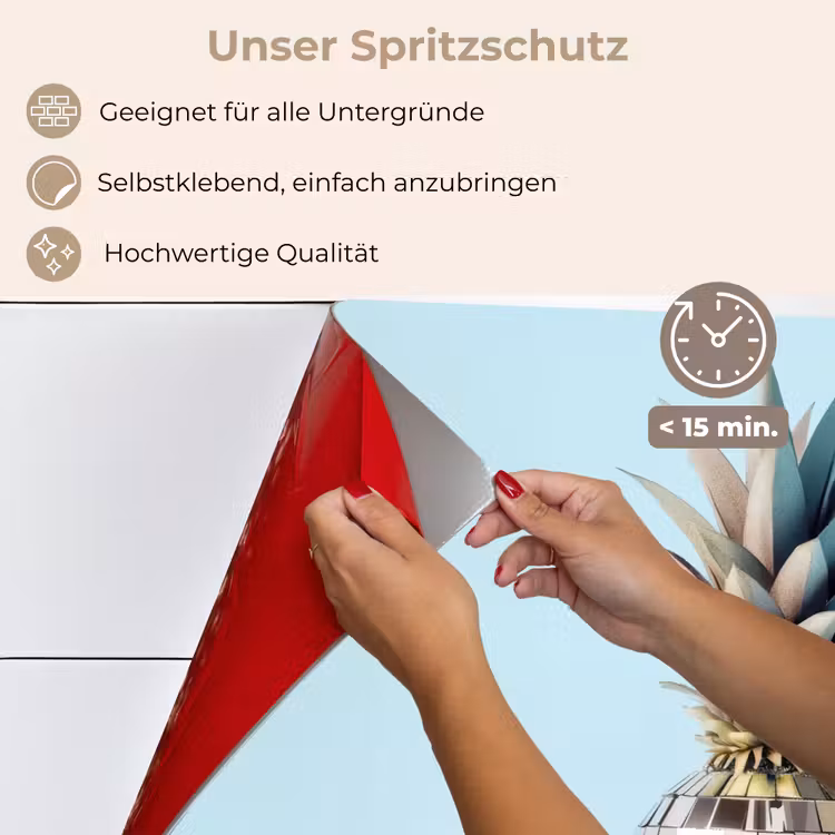 Blauw - Ananas - Disco - Discobal keuken achterwand spatscherm klein -spatscherm_DE