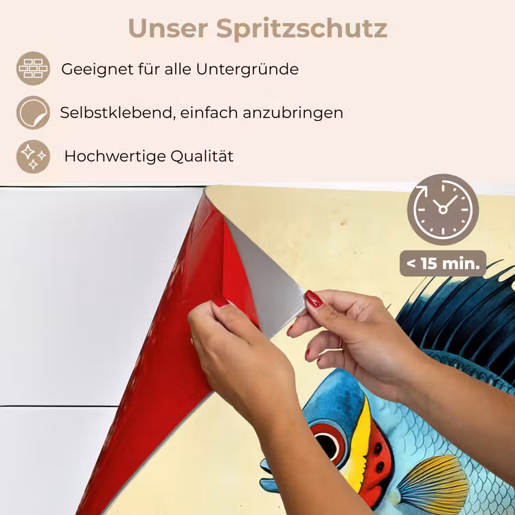Blauw - Kieuwen - Vis - Illustratie keuken achterwand spatscherm klein -spatscherm_DE
