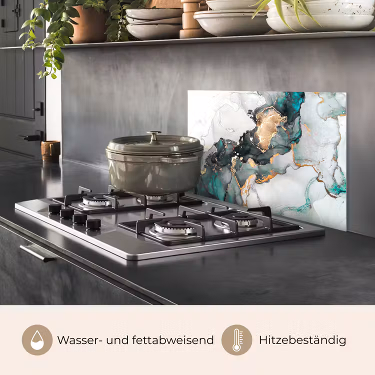 Blauw - Marmer - Goud keuken achterwand spatscherm klein -usp_DE