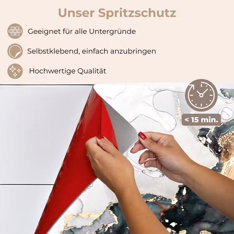 Blauw - Marmer - Goud keuken achterwand spatscherm klein -spatscherm_DE