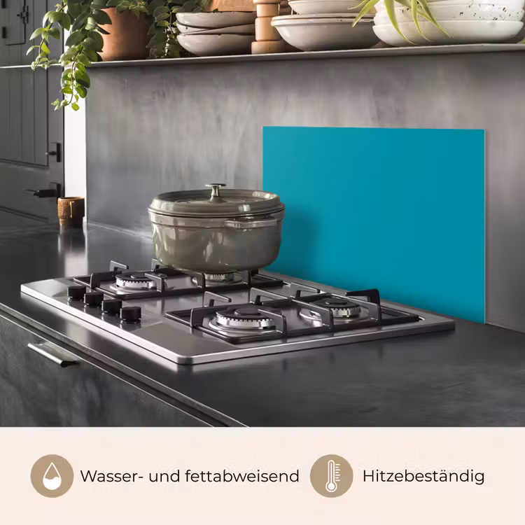 Blauw - Effen kleur keuken achterwand spatscherm klein 900 -usp_DE