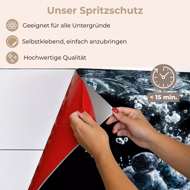 Blauwe bessen - Fruit - bes - Stilleven - Water - Zwart keuken achterwand spatscherm klein -spatscherm_DE