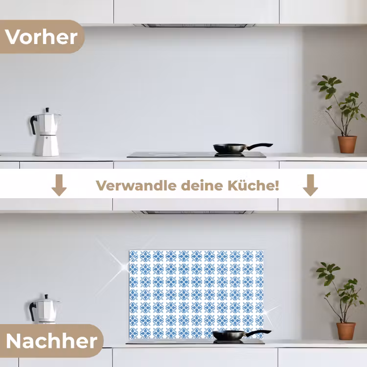 Zee - Sfeer - Blauw - Wit keuken achterwand spatscherm klein 900 -voor_na_DE