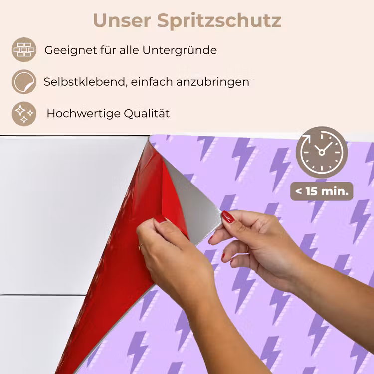 Bliksem - Paars - Lila keuken achterwand spatscherm klein 900 -spatscherm_DE