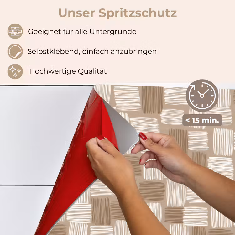 Blok - Patroon - Bruin keuken achterwand spatscherm klein 900 -spatscherm_DE
