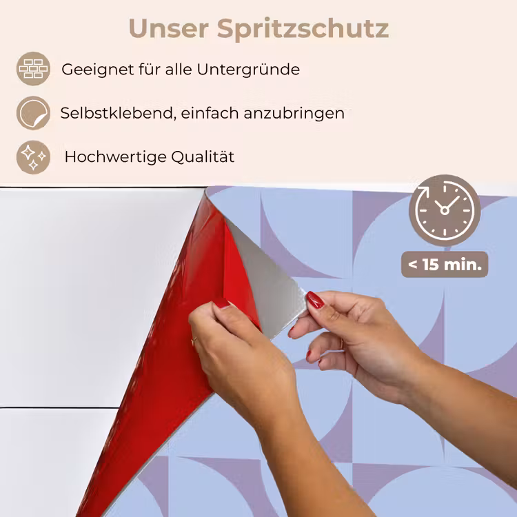 Blokken - Blauw - Paars - Patroon keuken achterwand spatscherm klein 900 -spatscherm_DE