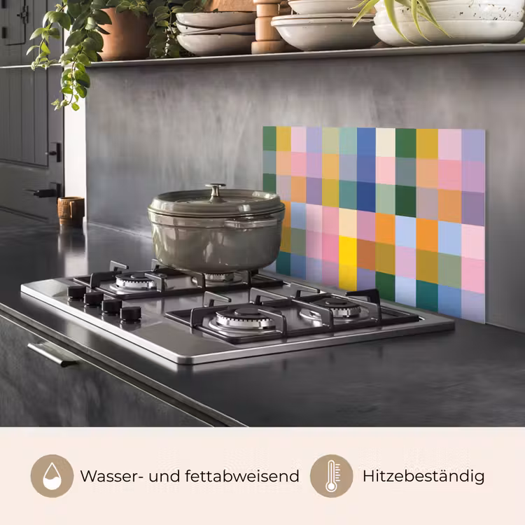 Blokken - Vierkant - Patroon - Gekleurd keuken achterwand spatscherm klein -usp_DE