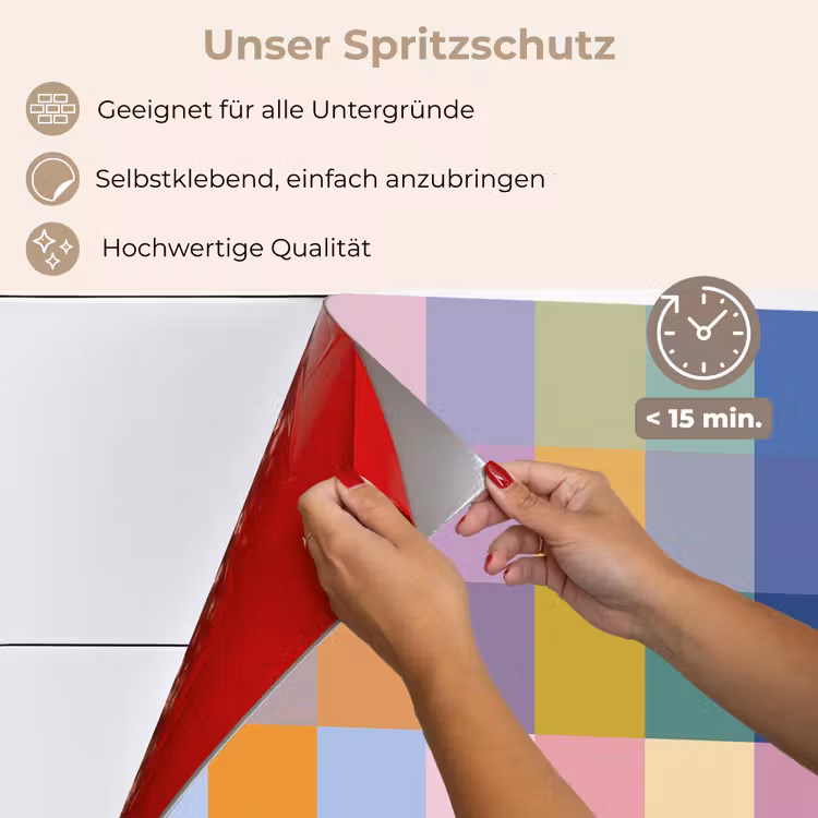 Blokken - Vierkant - Patroon - Gekleurd keuken achterwand spatscherm klein -spatscherm_DE