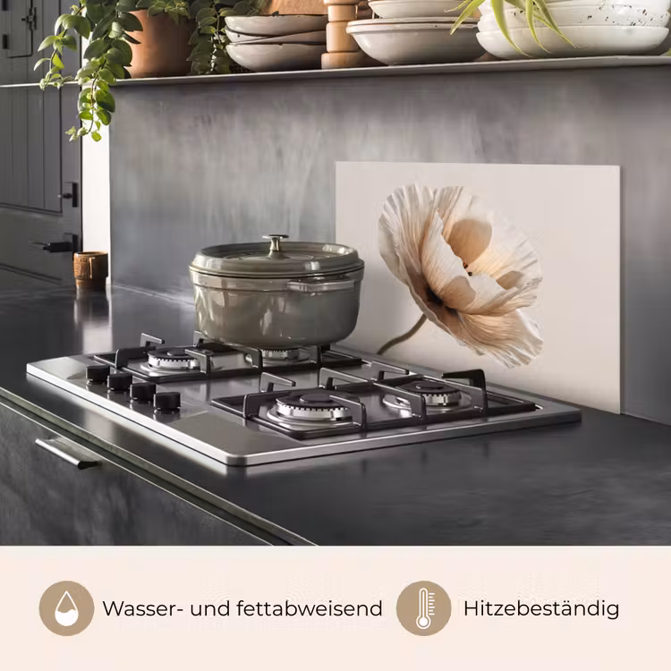 Bloem - Beige - Crème keuken achterwand spatscherm klein -usp_DE
