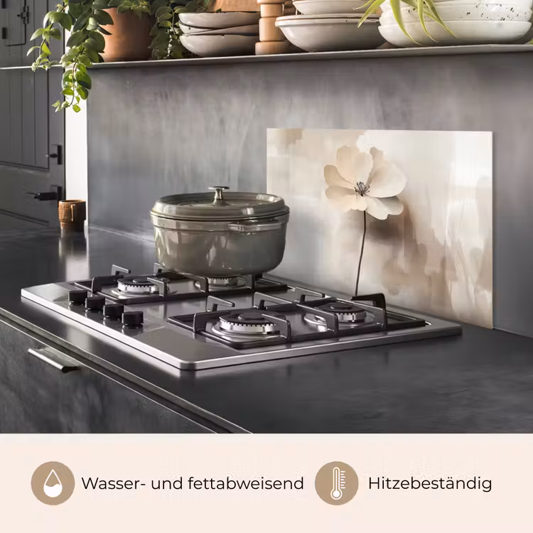 Bloem - Beige - Verf - Schaduw keuken achterwand spatscherm klein -usp_DE