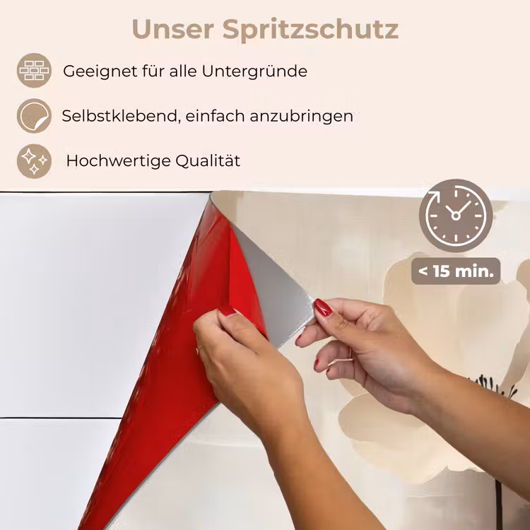 Bloem - Beige - Verf - Schaduw keuken achterwand spatscherm klein -spatscherm_DE
