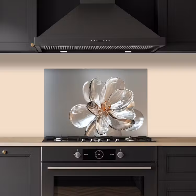 Bloem - Glazen - Doorzichtig keuken achterwand spatscherm klein -sfeer1