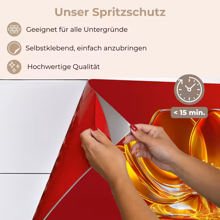 Bloem - Goud - Glazen keuken achterwand spatscherm klein -spatscherm_DE