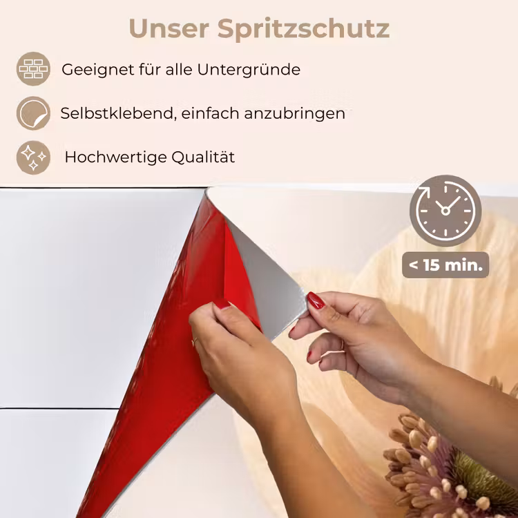 Bloem - Minimalistisch - Groen keuken achterwand spatscherm klein -spatscherm_DE