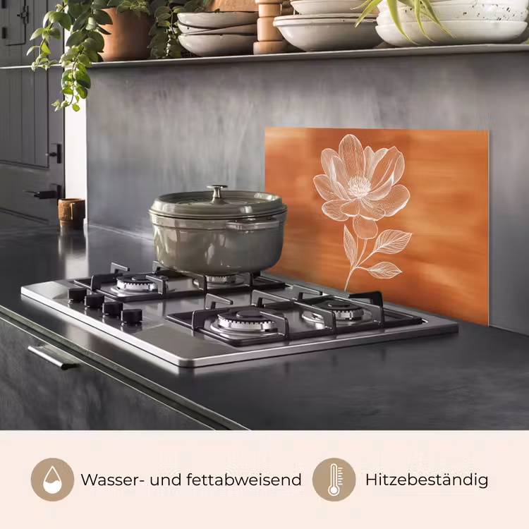 Bloem - Minimalistisch - Wit keuken achterwand spatscherm klein -usp_DE