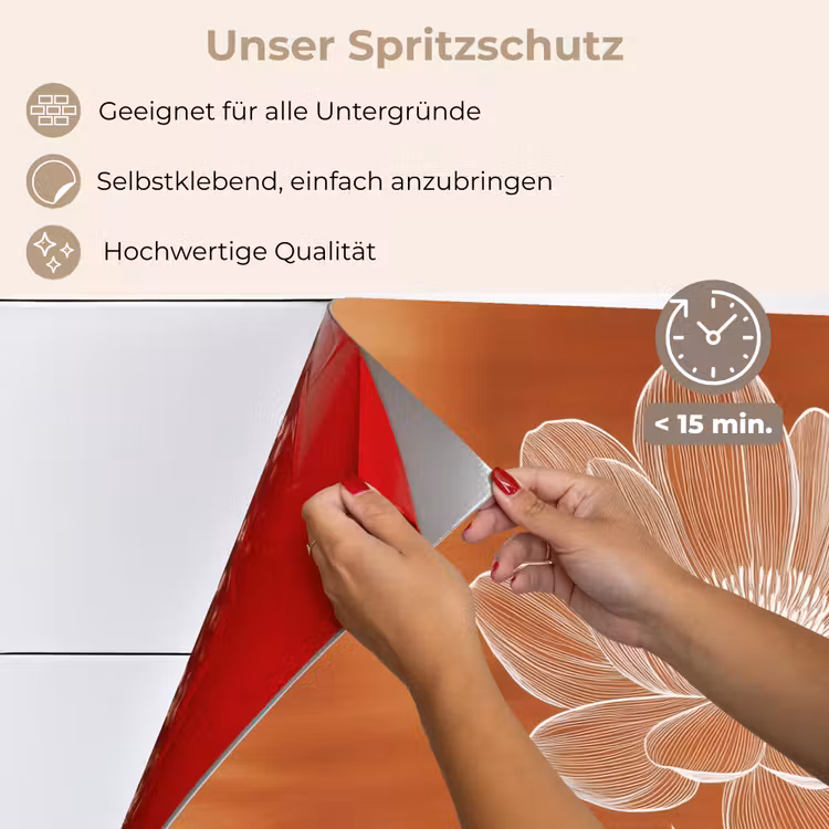 Bloem - Minimalistisch - Wit keuken achterwand spatscherm klein -spatscherm_DE