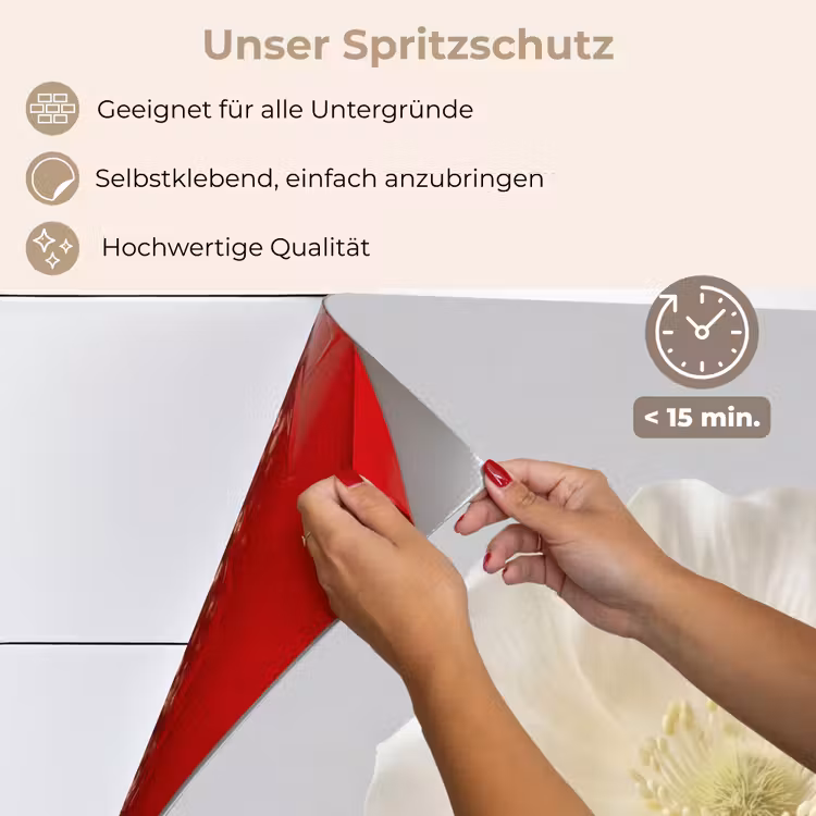 Bloem - Minimalistisch -Wit keuken achterwand spatscherm klein -spatscherm_DE