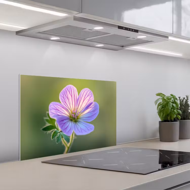 Bloem - Close up - Paars keuken achterwand spatscherm klein -3d_schuin