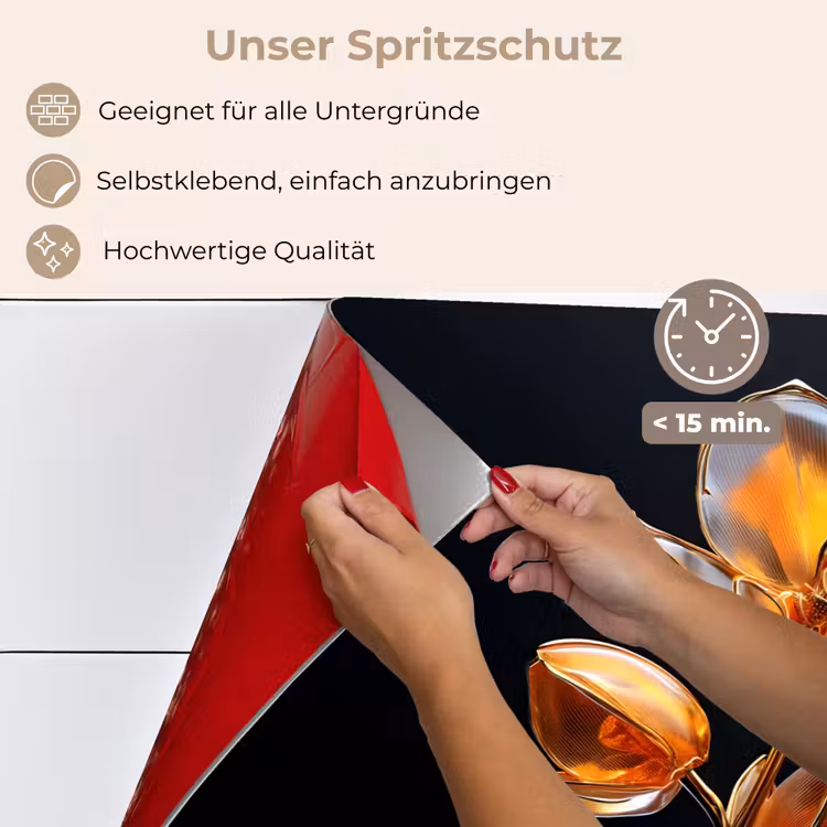 Bloem - Orchidee - Oranje keuken achterwand spatscherm klein -spatscherm_DE