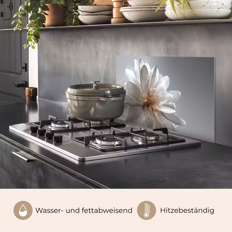 Bloem - Wit - Neutraal keuken achterwand spatscherm klein -usp_DE