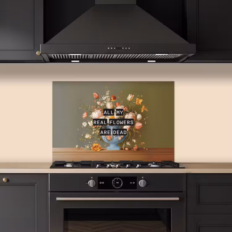 Bloem - Quote - Vintage - Art keuken achterwand spatscherm klein -sfeer1