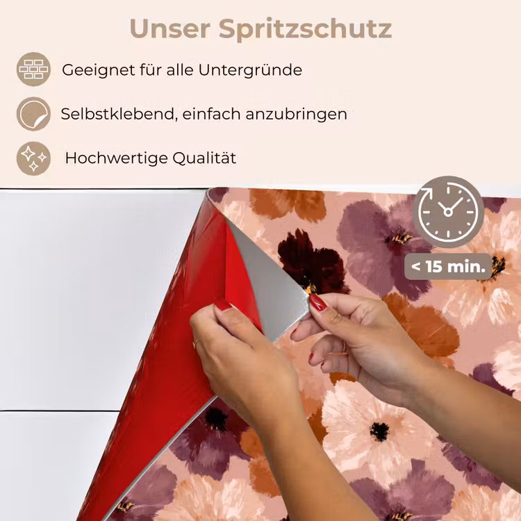 Bloemen - Abstract - Aardetinten keuken achterwand spatscherm klein 900 -spatscherm_DE