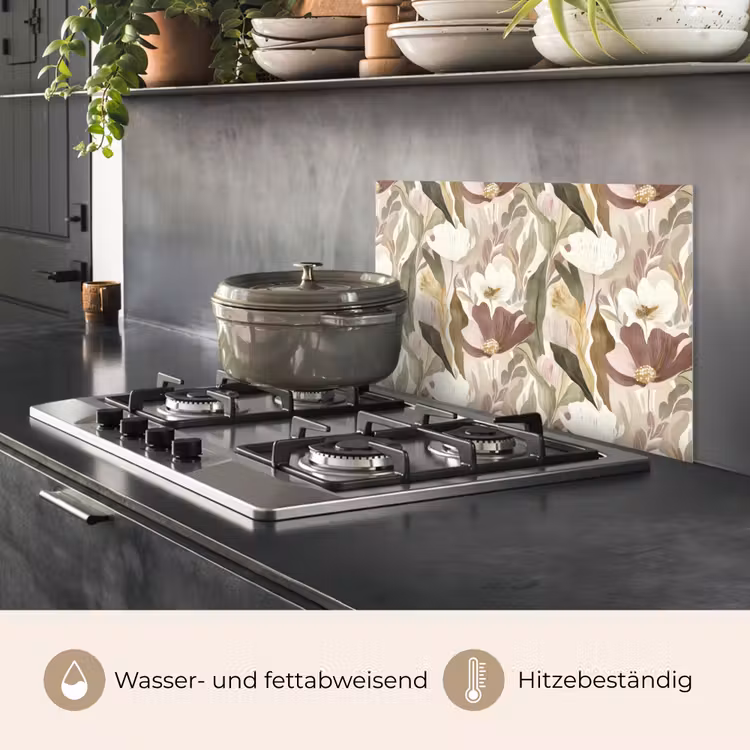 Bloemen - Aquarel - Kleurrijk keuken achterwand spatscherm klein 900 -usp_DE