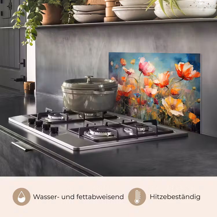 Bloemen - Watercolor - Kunst - Botanisch - Natuur keuken achterwand spatscherm klein -usp_DE