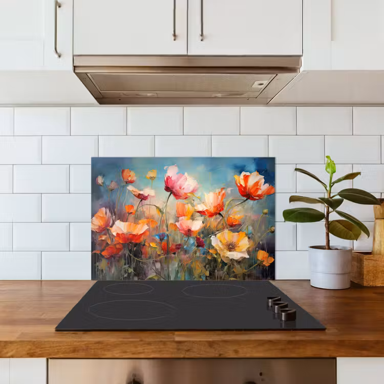 Bloemen - Watercolor - Kunst - Botanisch - Natuur keuken achterwand spatscherm klein -sfeer2