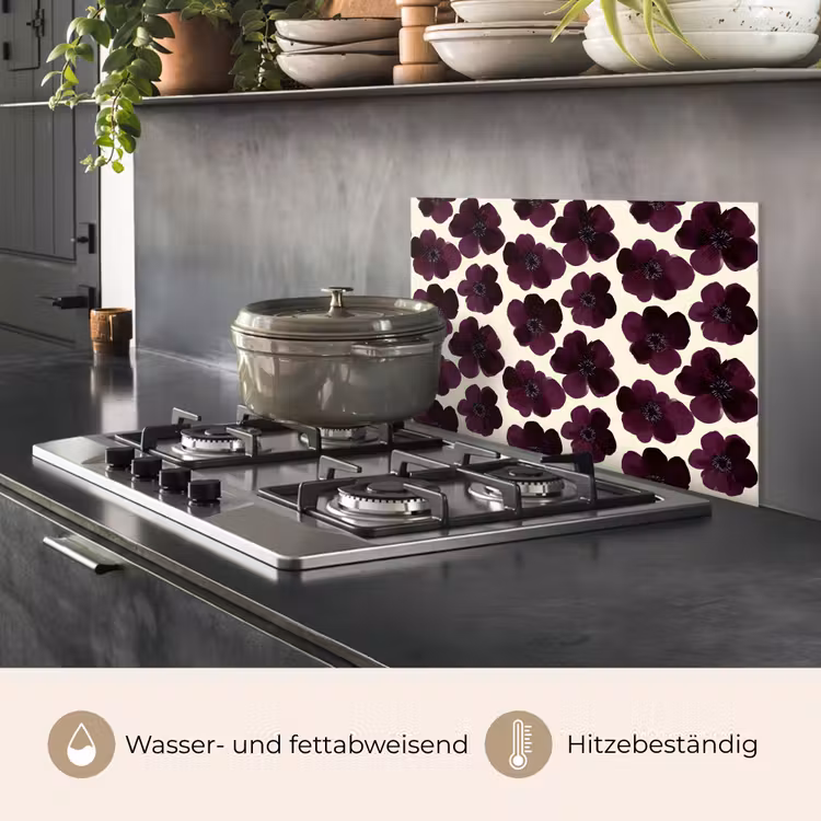 Bloemen - Aquarel - Paars keuken achterwand spatscherm klein 900 -usp_DE