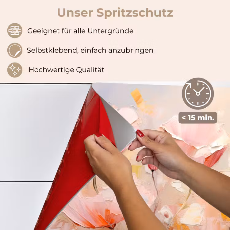 Bloemen - Watercolor - Roze - Abstract - Kunst keuken achterwand spatscherm klein -spatscherm_DE