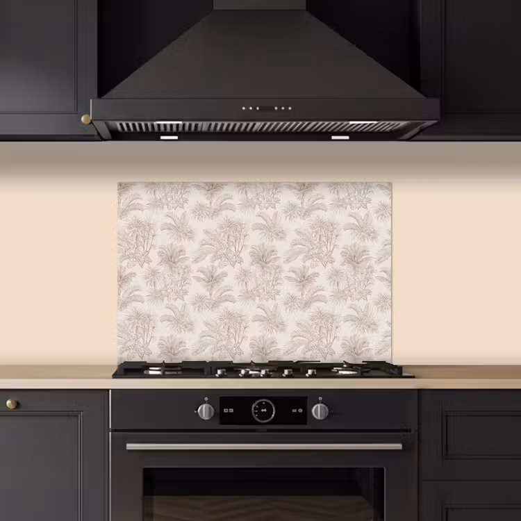Bloemen - Beige - Planten - Vintage keuken achterwand spatscherm klein -sfeer1