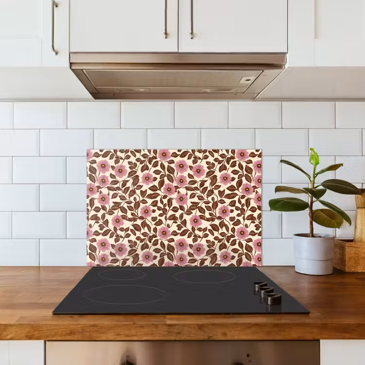 Bloemen - Bladeren - Kleurrijk keuken achterwand spatscherm klein 900 -sfeer2