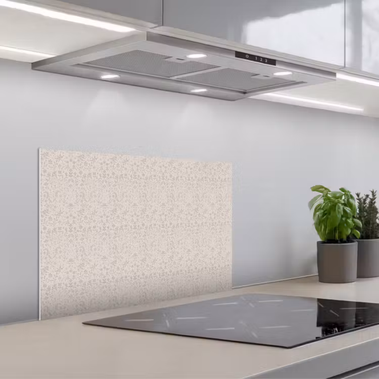 Bloemen - Bladeren - Licht - Taupe keuken achterwand spatscherm klein 900 -3d_schuin