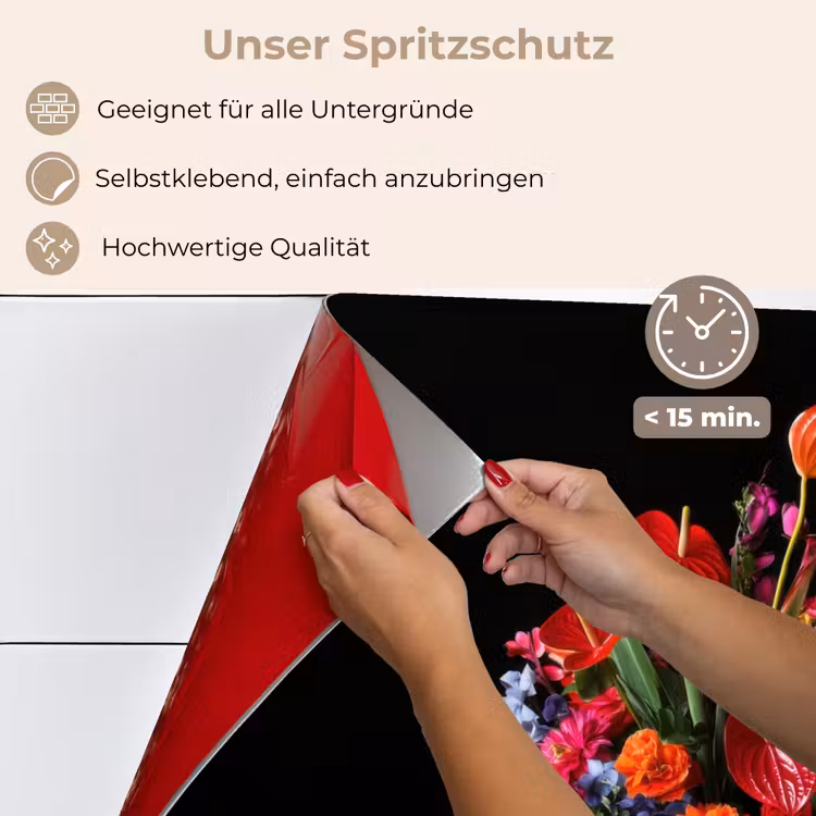 Bloemen - Boeket - Sierlijk keuken achterwand spatscherm klein -spatscherm_DE