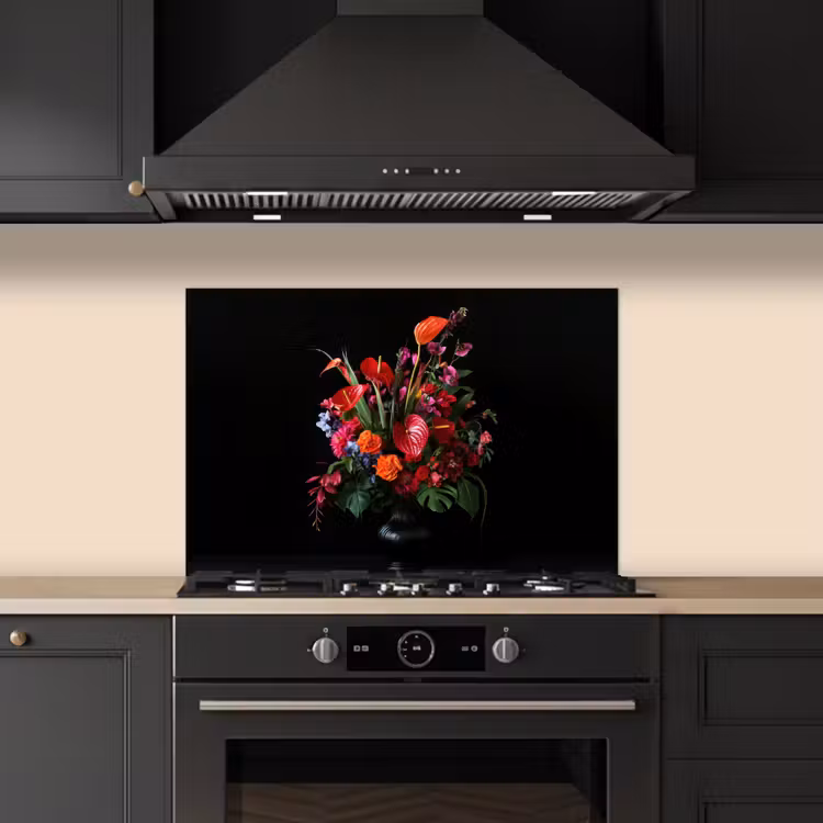 Bloemen - Boeket - Sierlijk keuken achterwand spatscherm klein -sfeer1